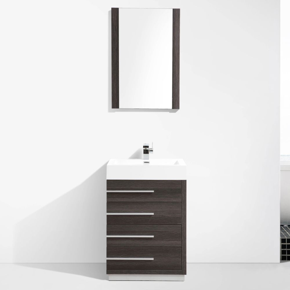  Barcelona Modern 30" Bathroom Vanity Set in Dark Oak