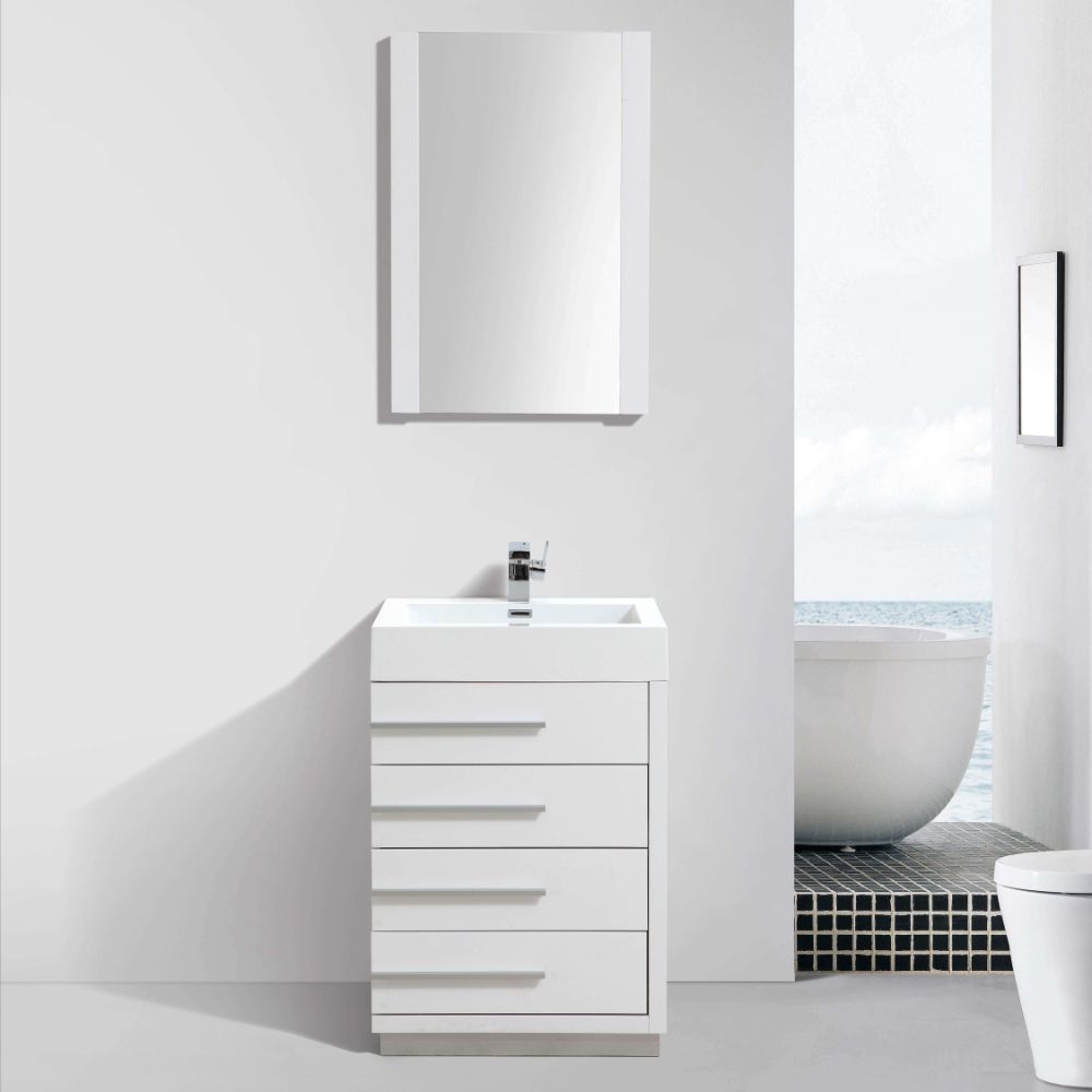 Barcelona Modern 30" Bathroom Vanity Set in Glossy White