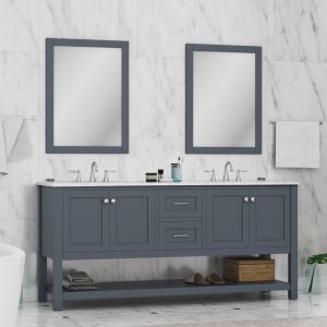 Wilmington 72 inch Double Bathroom Vanity Cabinet in Gray No Top
