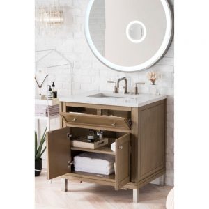 Chicago 30" Single Vanity Cabinet, Whitewashed Walnut
