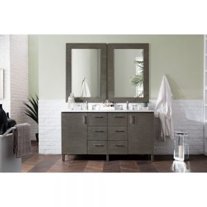 Metropolitan 60 inch Double Bathroom Vanity in Silver Oak