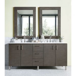 Metropolitan 72 inch Double Bathroom Vanity in Silver Oak
