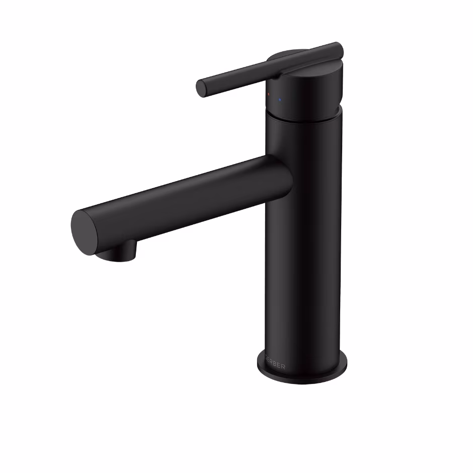 Parma Single Handle Bathroom Faucet Straight Spout Satin Black