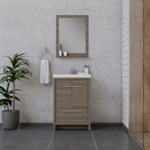 Sortino 24 Inch Modern Bathroom Vanity, Gray