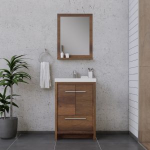 Alya Bath Sortino 24 Inch  Bathroom Vanity, Rosewood