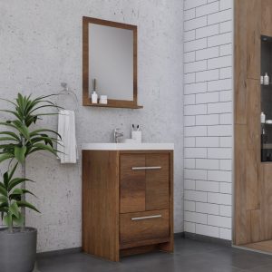 Alya Bath Sortino 24 Inch  Bathroom Vanity, Rosewood