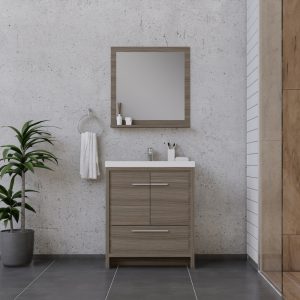 Alya Bath Sortino 30 Inch Bathroom Vanity Gray