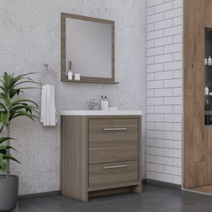 Sortino 30 Inch Bathroom Vanity With Sink - Gray
