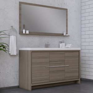 Sortino 60 inch Single Bathroom Vanity With Sink - Gray