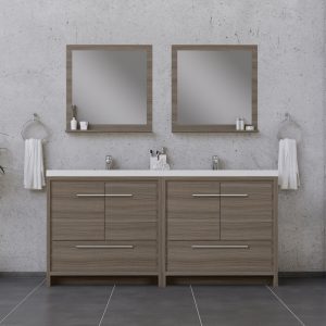Sortino 72 Inch Double Bathroom Vanity, Gray