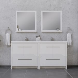 Sortino 72 Inch Double Bathroom Vanity, White