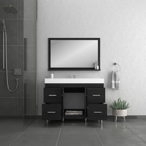 Alya Bath Ripley 48 inch Modern Bathroom Vanity, Black