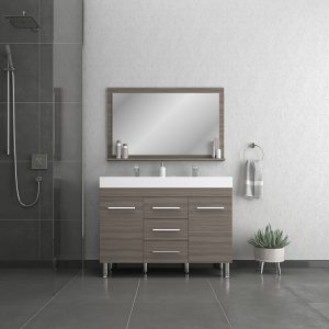 Alya Bath Ripley 48 inch Double Bathroom Vanity, Gray