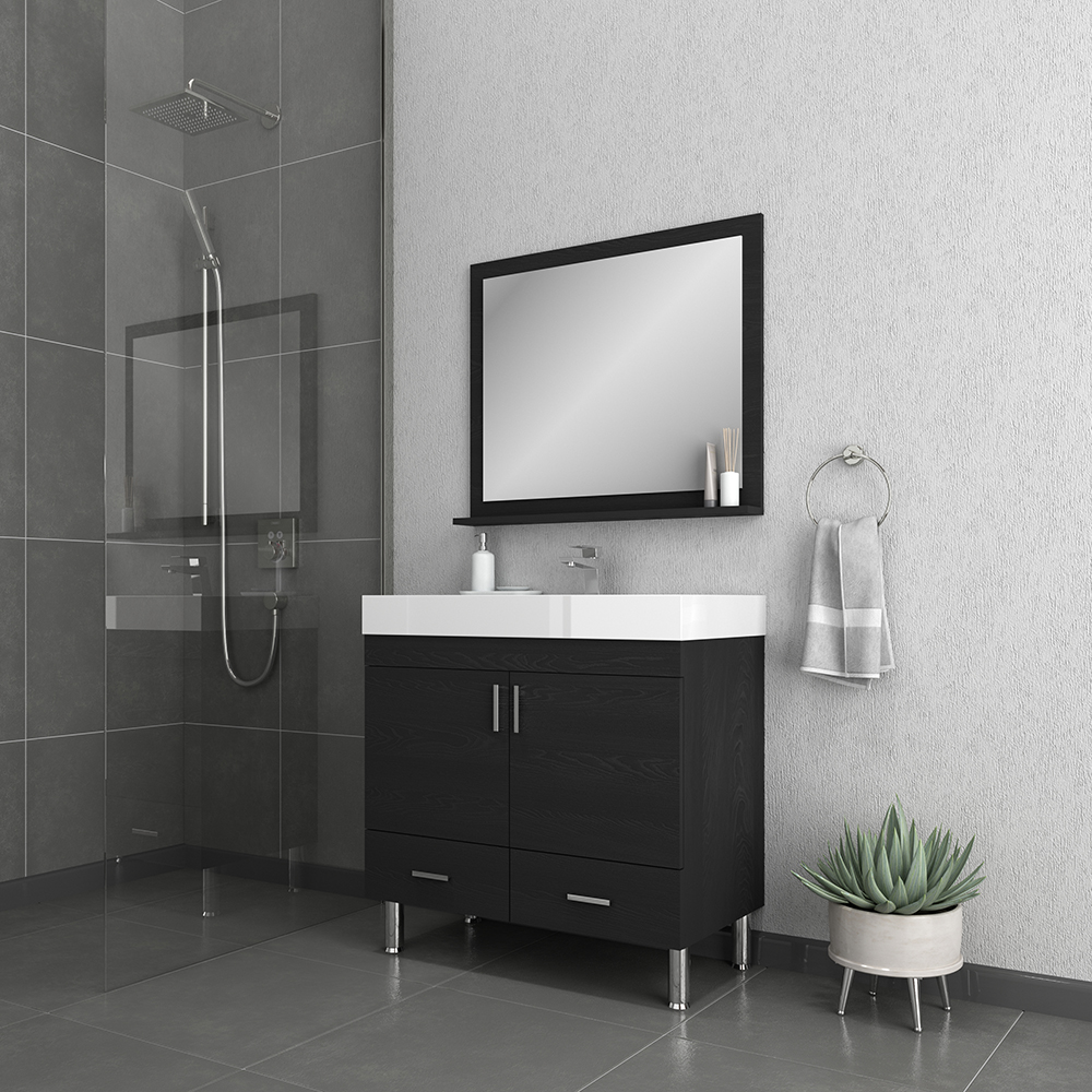 Alya Bath Ripley 36 inch Modern Bathroom Vanity, Black
