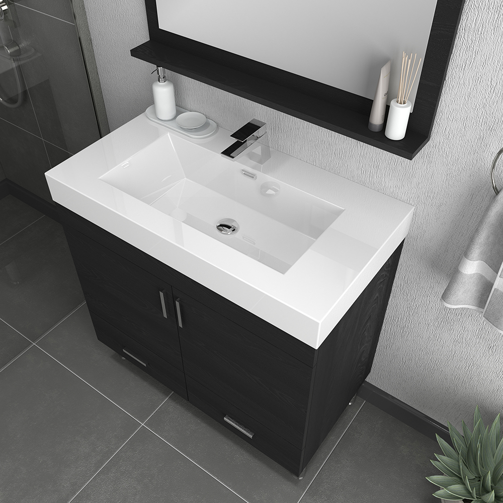 Alya Bath Ripley 36 inch Modern Bathroom Vanity, Black