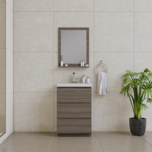 Alya Bath Paterno 24 inch Modern Bathroom Vanity, Gray