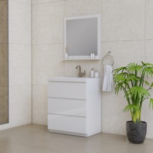 Paterno 30 Inch Freestanding Bathroom Vanity With Sink – White