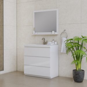 Paterno 36 Inch Freestanding Bathroom Vanity With Sink – White