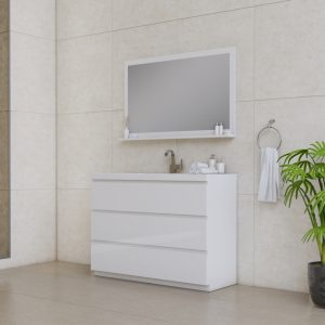 Alya Bath Paterno 48 inch Modern Bathroom Vanity, White
