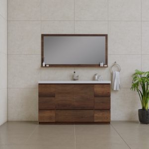 Alya Bath Paterno 60 inch Single Bathroom Vanity, Rosewood