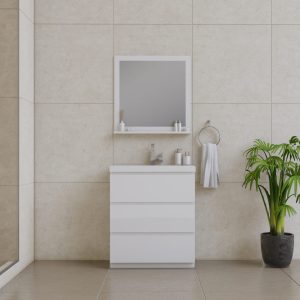 Paterno 30 Inch Freestanding Modern Bathroom Vanity With Drawers – White