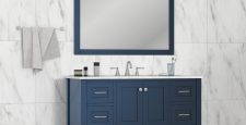 Design Ideas for a Navy Blue Vanity and Bathroom