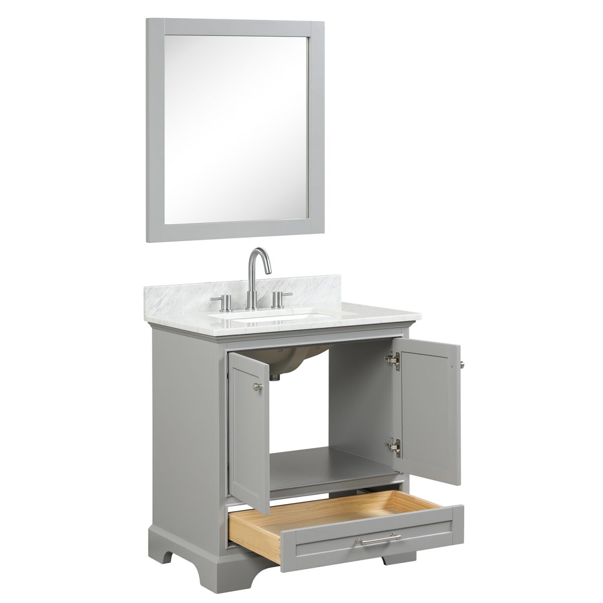 Copenhagen 30 inch Bathroom Vanity Cabinet In Metal Gray - No Top