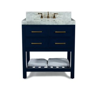 Elizabeth 36 in. Bath Vanity Set in Heritage Blue with Gold Hardware
