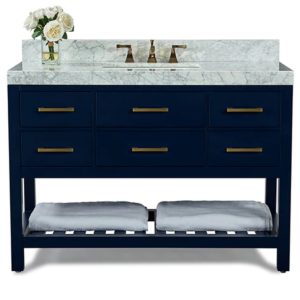 Elizabeth 48 in. Bath Vanity Set in Heritage Blue with Gold Hardware