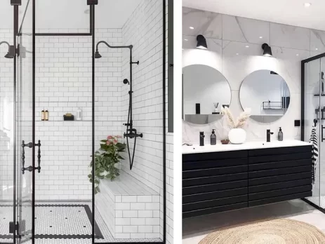 black and white bathroom