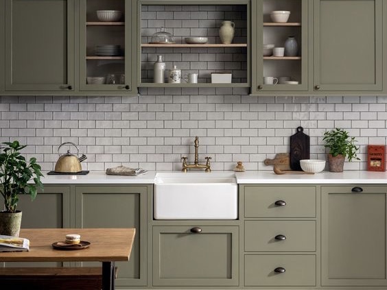 Green Kitchen Cabinets
