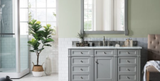 Gray bathroom vanity