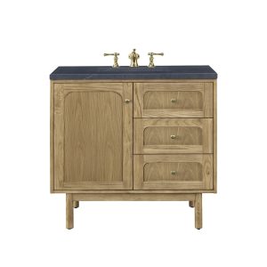 Laurent 36" Bathroom Vanity In Light Natural Oak With Charcoal Top