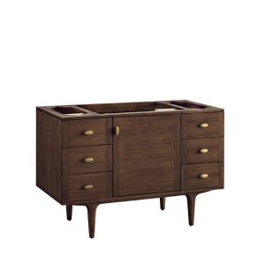 Amberly 48" Single Bathroom Vanity Cabinet In Mid-Century Walnut
