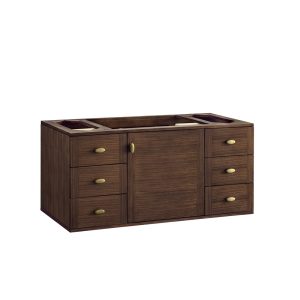 Amberly 48" Single Bathroom Vanity Cabinet In Mid-Century Walnut
