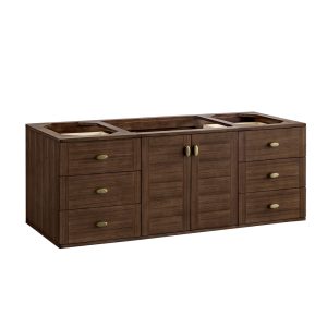 Amberly 60" Single Bathroom Vanity Cabinet In Mid-Century Walnut