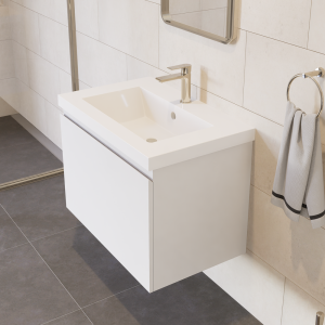 Prato 30" Wall Mount Bathroom Vanity In White