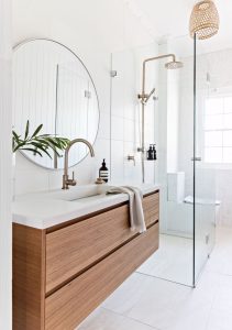 White and Wood Bathroom