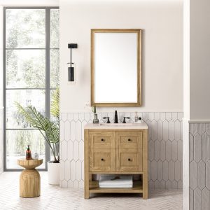 Breckenridge 30" Bathroom Vanity In Natural Light Oak With Eternal Marfil Top