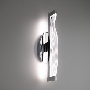 Wave Bathroom Vanity Sconce 17" in Chrome