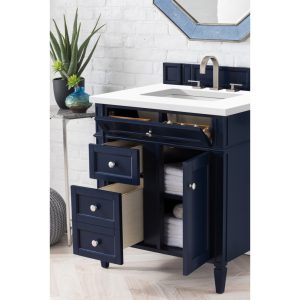 Brittany 30" Single Vanity with Victory Blue with White Zeus Quartz Top