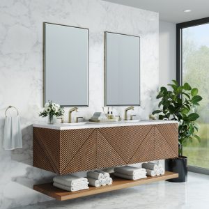 Marcello 72" Single Vanity in Chestnut with Arctic Fall Top