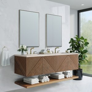 Marcello 72" Single Vanity in Chestnut with Eternal Marfil Top