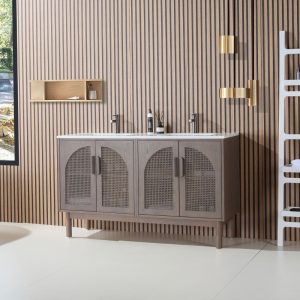 Nara 60" Chestnut Oak Freestanding Bathroom Vanity