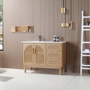 Nara 48" Pecan Oak Freestanding Bathroom Vanity