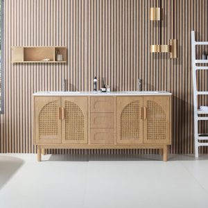 Nara 72" Pecan Oak Freestanding Bathroom Vanity