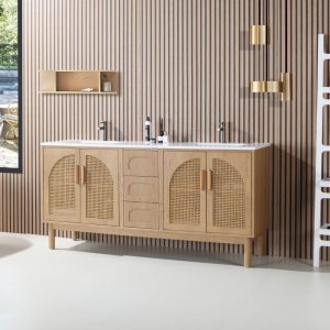 Nara72" Pecan Oak Freestanding Bathroom Vanity