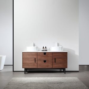 Portree 60 inch Double Bathroom Vanity With Vessel Sinks