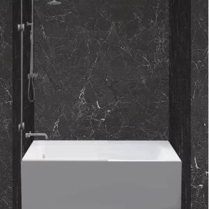 Soaking Bathtub Three Wall Alcove Fiberglass 60 Inch Width