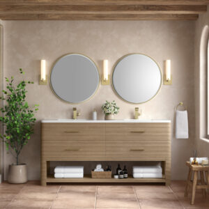 Lucian 72" Double Vanity, Pebble Oak
